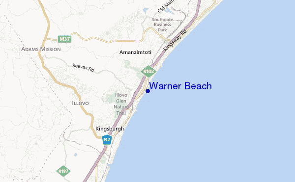 carte de localisation de Warner Beach