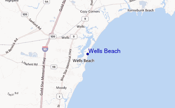 carte de localisation de Wells Beach