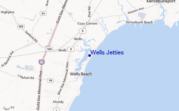 carte de localisation de Wells Jetties