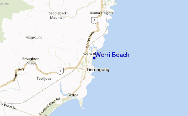 carte de localisation de Werri Beach