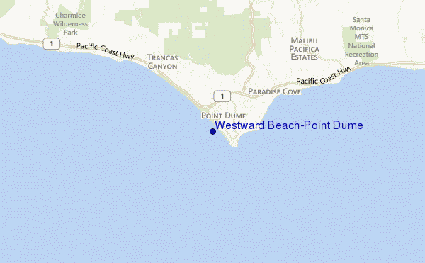 carte de localisation de Westward Beach/Point Dume