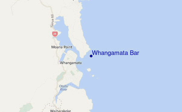 carte de localisation de Whangamata Bar