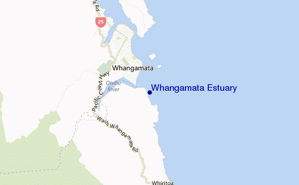 carte de localisation de Whangamata Estuary