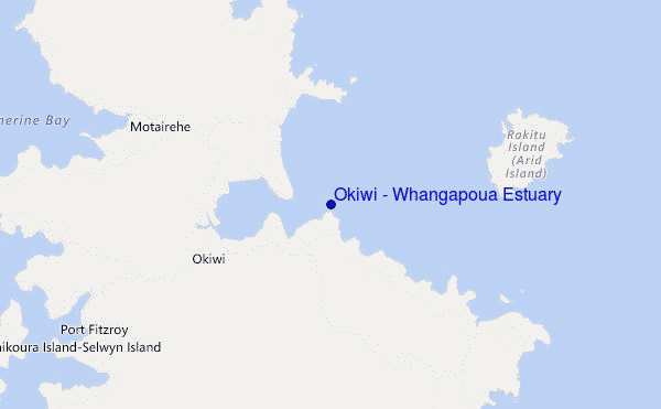 carte de localisation de Okiwi - Whangapoua Estuary