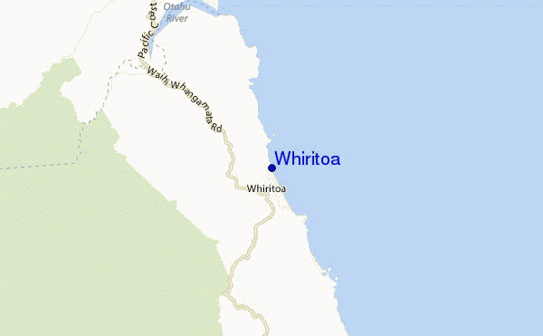 carte de localisation de Whiritoa
