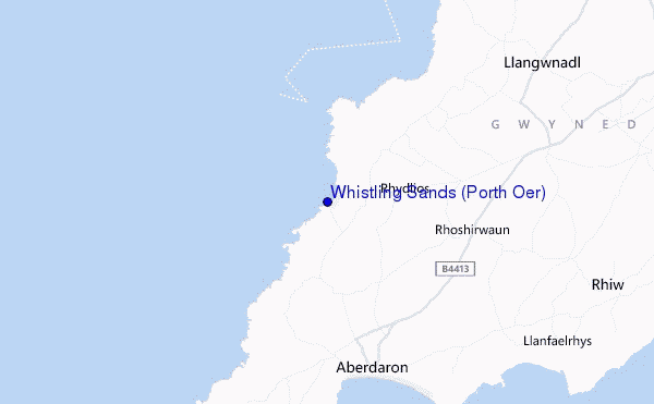 carte de localisation de Whistling Sands (Porth Oer)