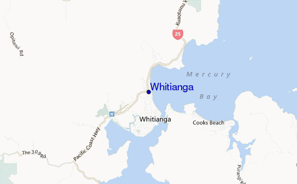 carte de localisation de Whitianga