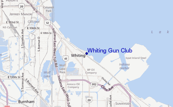 carte de localisation de Whiting Gun Club