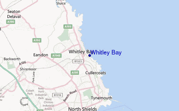 carte de localisation de Whitley Bay