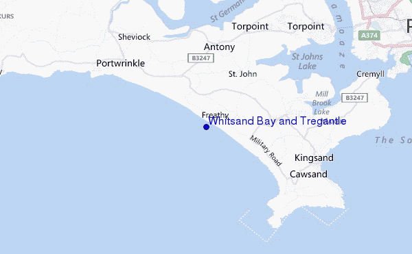 carte de localisation de Whitsand Bay and Tregantle
