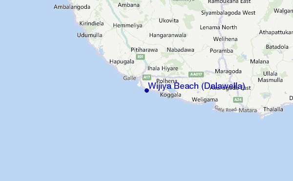 Wijiya Beach (Dalawella) Location Map