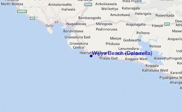carte de localisation de Wijiya Beach (Dalawella)
