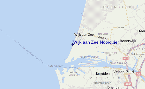 carte de localisation de Wijk aan Zee Noordpier
