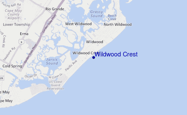 carte de localisation de Wildwood Crest