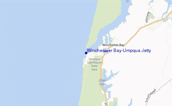 carte de localisation de Winchesteer Bay/Umpqua Jetty
