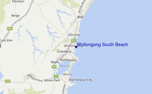 Wollongong South Beach Location Map