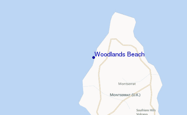 carte de localisation de Woodlands Beach
