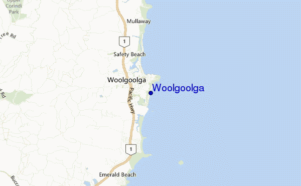 carte de localisation de Woolgoolga