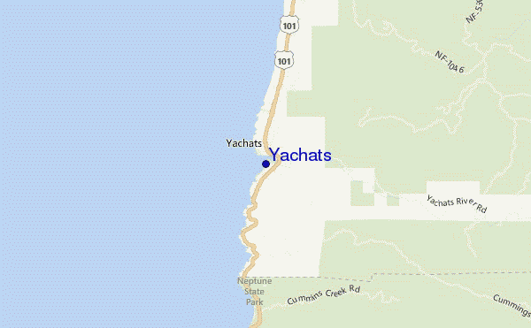 carte de localisation de Yachats