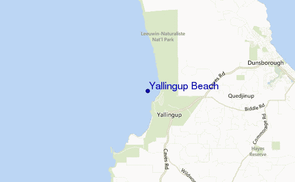 carte de localisation de Yallingup Beach