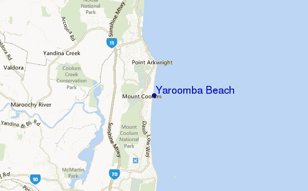 carte de localisation de Yaroomba Beach
