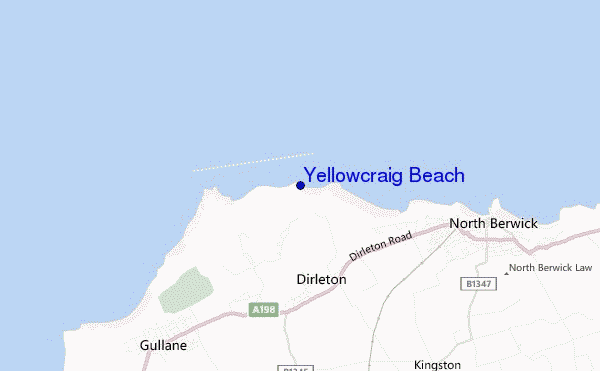 carte de localisation de Yellowcraig Beach