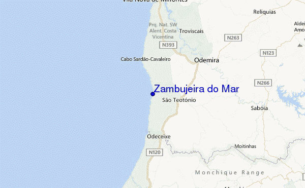 Zambujeira do Mar Location Map