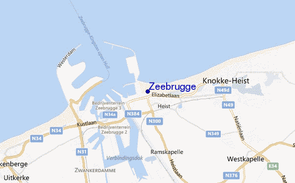 carte de localisation de Zeebrugge