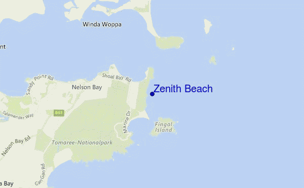 carte de localisation de Zenith Beach