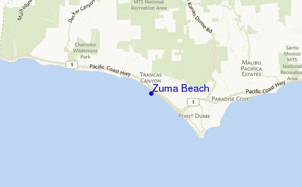 carte de localisation de Zuma Beach