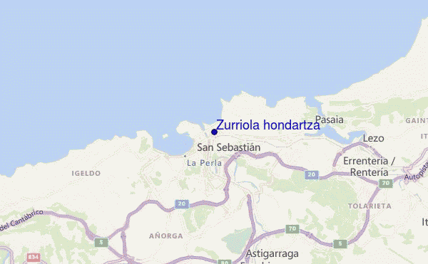 carte de localisation de Zurriola hondartza