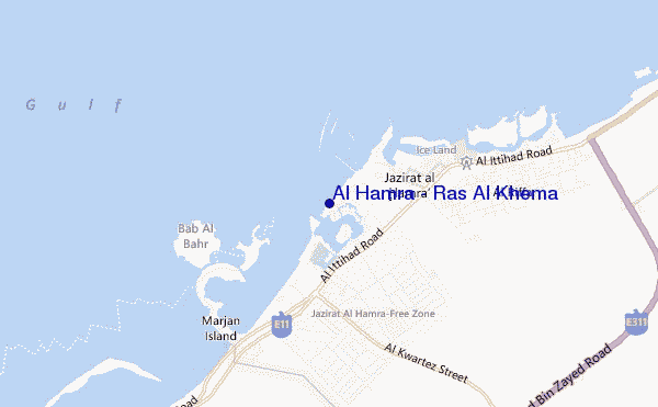 carte de localisation de Al Hamra - Ras Al Khema