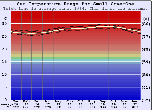 Small Cove-One Graphique de la température de l'eau