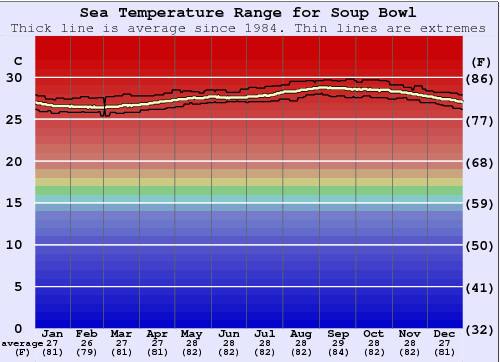Soup Bowl Graphique de la température de l'eau