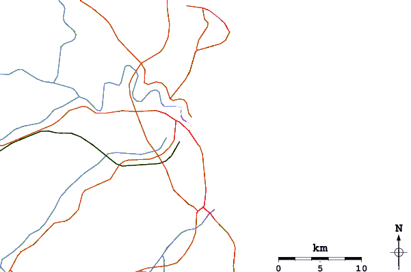 Routes et rivières à proximité Atalaia (Molhes)