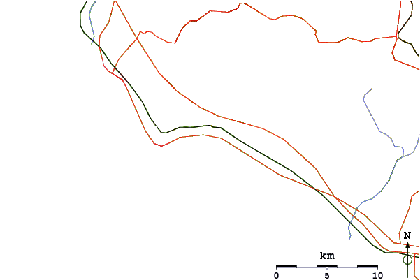 Routes et rivières à proximité Cala della Morte (Santa Marinella)