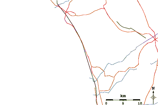 Routes et rivières à proximité D Street