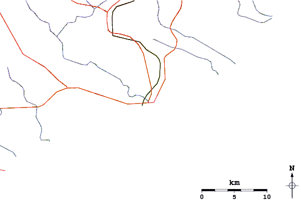 Routes et rivières à proximité East Pier (Port Alfred)