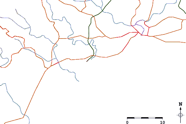 Routes et rivières à proximité El Chinchorro (Red Beach)