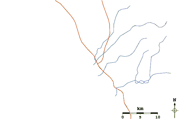 Routes et rivières à proximité San Pedrito (Todos Santos)