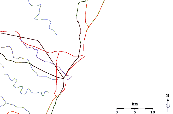 Routes et rivières à proximité Wedge